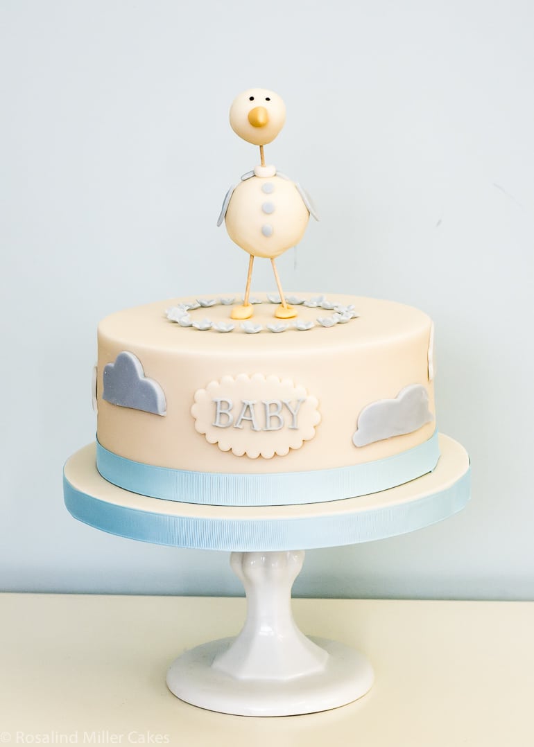 Baby Stork Christening Cake