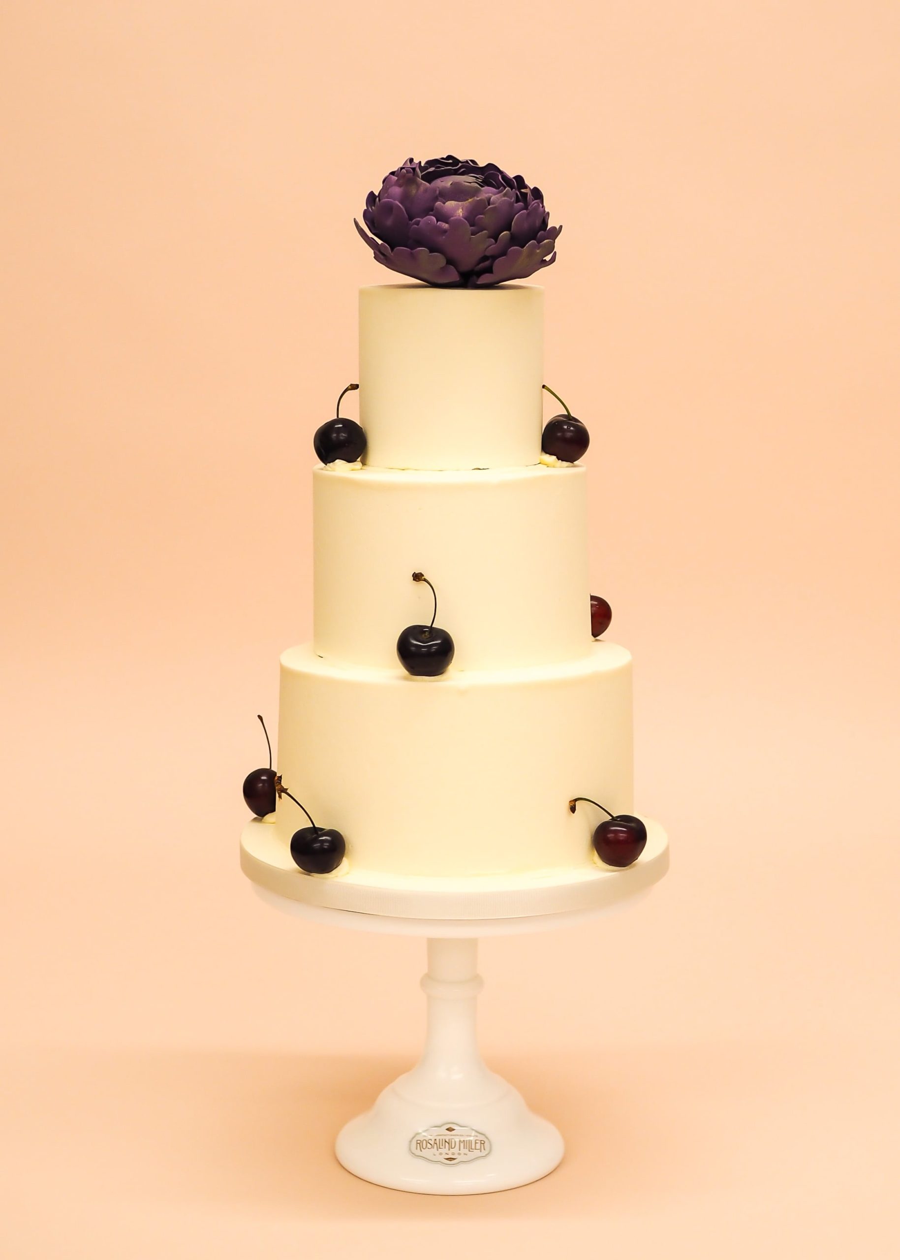 Cherry Peony wedding cake