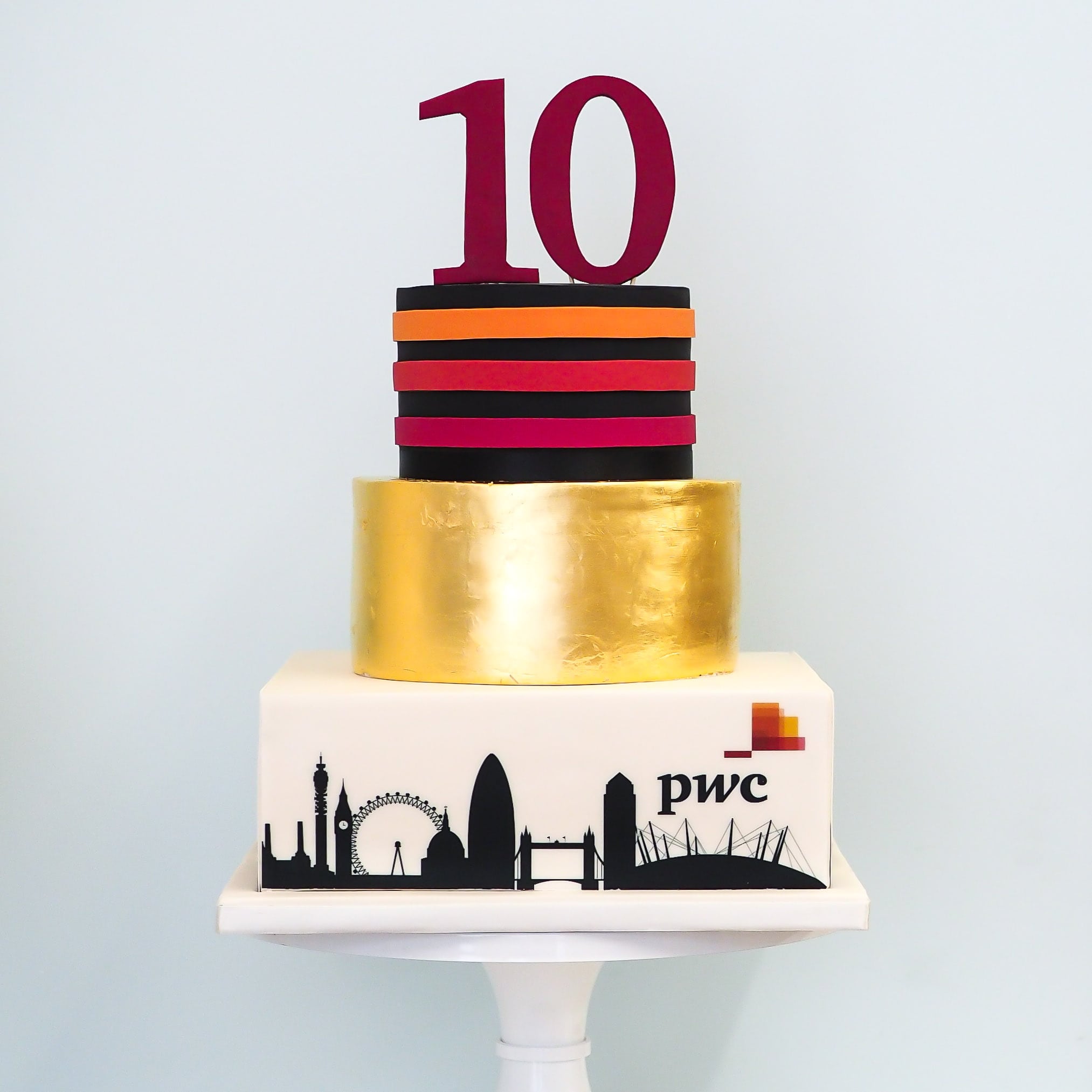 PWC corporate celebration cake for events and launches, branded