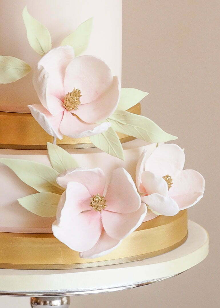 Pink Magnolias Wedding Cake by Rosalind Miller Cakes