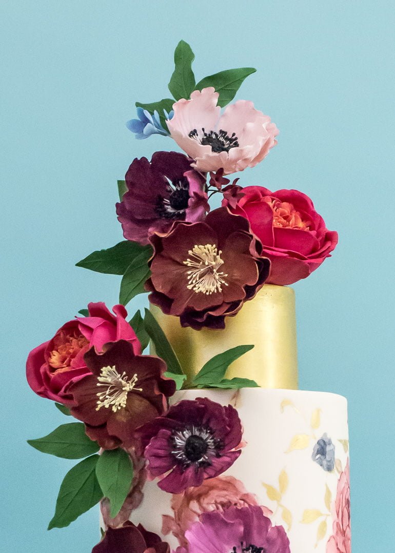 Painted Garden Wedding Cake by Rosalind Miller Cakes