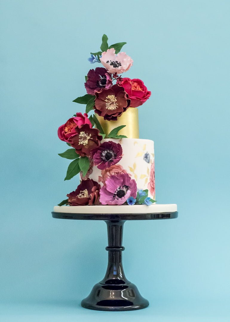 Painted Garden Wedding Cake by Rosalind Miller Cakes