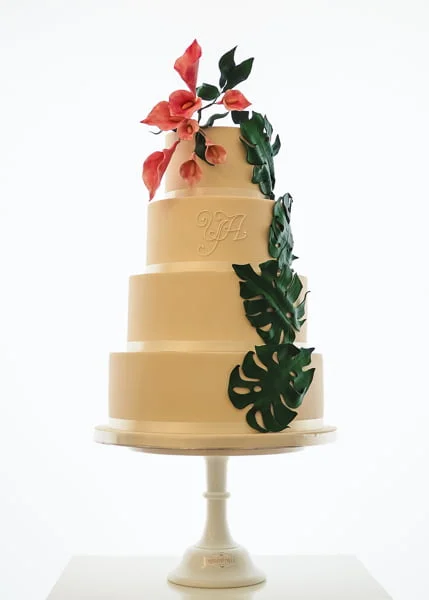 Montsera Tropical Wedding Cake Rosalind Miller Cakes