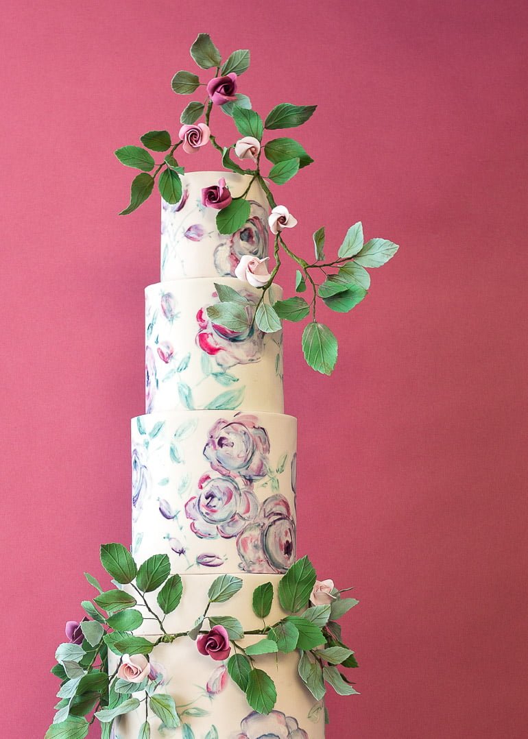 Wild Rose Garden Wedding Cake