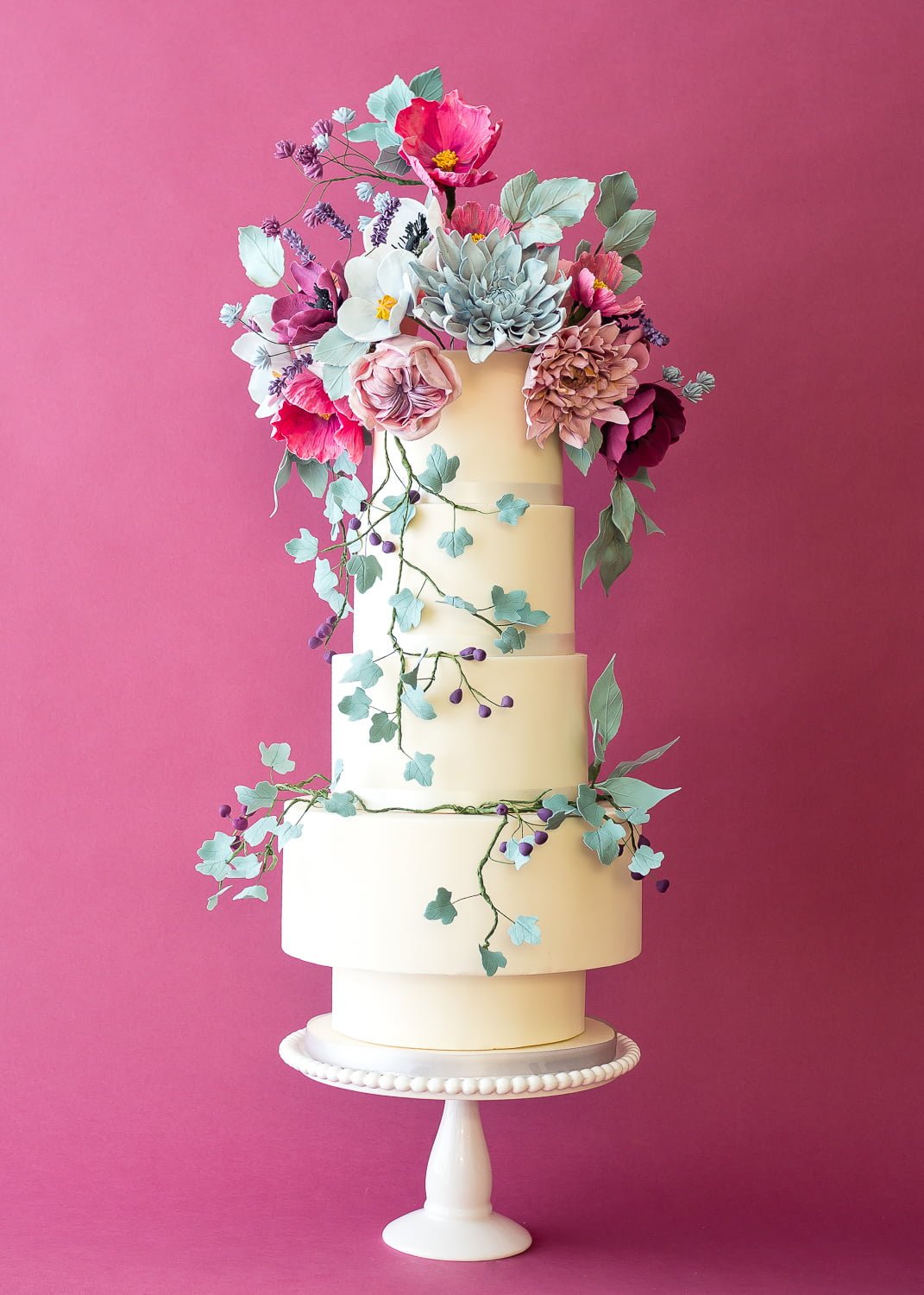 Wild Ivy Summer Garden Wedding Cake